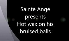 Hot wax on his balls