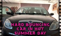 new car bouncing video editing on a hot summer day