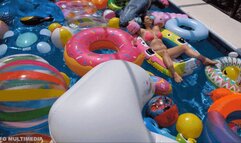 Ami Mercury & Indica Jane: Inflatable Mass Pop in the Pool - MP4 1080 hd