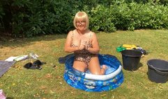 Paddling pool! And glass toy!