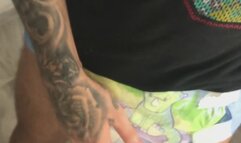 Diaper Boy with Tattoos Desperately Wets