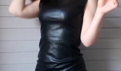 Perfect smoker in leather dress -