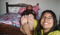 Genesis Loves Her Ticklish Revenge on Super Sensitive Yenifer's Bare Soles!