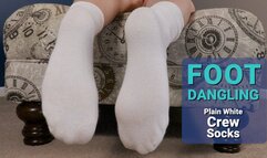 Feet Dangling in Plain White Crew Socks Foot Play Close Up - Kylie Jacobsx - MP4 1080p HD