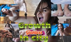 Unaware Growing Giantess in city