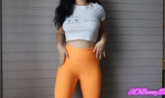 Orange leggings and farts