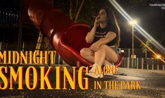 Alone In The Park At Midnight Smoking