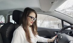 IRINA SECRETARY WINTER REVVING TIGHTS AND WHITE PANTIES (full video 21 min)