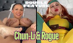 Rogue & Chun-Li: Oiled Up Fucking All 3 Holes