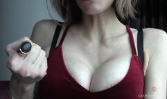 Cum Quickly! For My Cleavage in My Red Velvet Dress - 1080p MP4