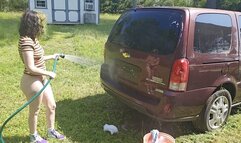 Washing my Car as a Bottomless Nudist