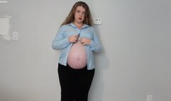 Pregnant Belly Nearly Bursts Button Shirts Open