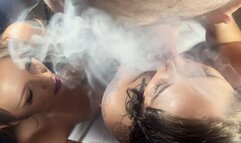 POV Double Smoking Blowjob