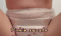 Pinkie squats and loudly pees in her pullup