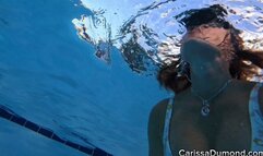 Carissa Dumond boobs underwater--toes and belly button too!