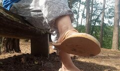 Fantasy of a slave cleaning my dirty feet in nature