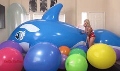 5MM MASSIVE INFLATABLE WHALE & BALLOON DESTRUCTION! LESBIAN SEX & SQUIRTING-HD version