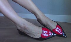 Shiny Black & Red Ballet Flats