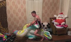 Jason ride and pop big inflatable toucan