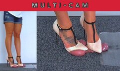 Trampling His Cum Under My Office T-Bar Stilettos - Multi Cam - AmbersCBT - 75MC