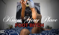 Know Your Place Foot Bitch - Hairy Ebony Feet Fetish Femdom 4K