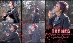 Esther Enjoys Cigarettes in Mysterious Forest