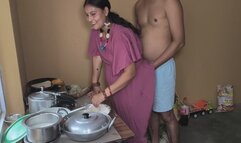 Desi girl seduced her hubby making food in kitchen