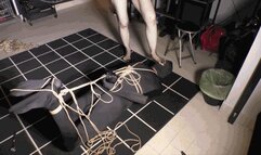 Slave tied up totally in Mistress's Evil Red hands Italian language MP4 version