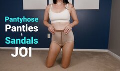 Pantyhose White Satin Granny Panties and Sandals JOI - Kylie Jacobsx - MP4 1080p HD