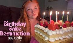 Birthday Cake Destruction - Ass Only - Cake Sitting Mess BBW Big Jiggly Booty Goddess Verbal Humiliation