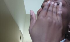 NOSE PICKING SNOTS NOSTRILS FRONTAL CAMERA POV