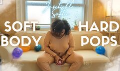 Soft Ebony BBW Sits and Pops Ballons Hard Just For You FHD