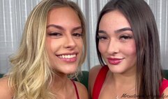 KISS PERFECT GIRLS IN A HOT FACE LICKING KISS - NEW TOP BLONDE NATHÁLIA AND ADRIANA - NEW MR SEP 2024 - CLIP 1