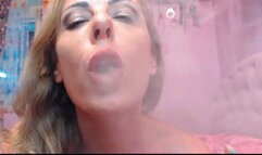 smoking fetish cum on tits masturbation