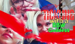 Feather tickling torment with BBW Goddess Curvy