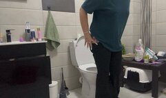 Bloated belly toilet with huge farts