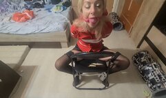 bondage nylon pants masturbation feet fetish