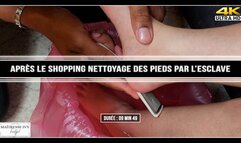 Après le shopping nettoyage des pieds par l'esclave 4K