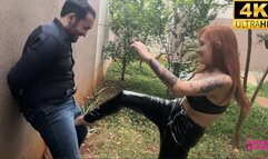 Brutal Outdoor Ballbusting !