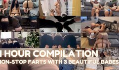 1 HOUR NON-STOP Farts with 3 Beautiful Babes Compilation