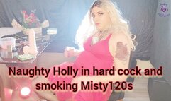 Naughty Holly in hard cock and smoking Misty120s - SFL294