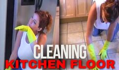 Gloves25 - Amateur MILF Cleaning the Kitchen Floor