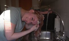 Washing my hair for a friend 2