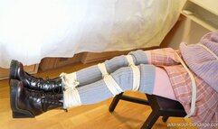 CUTE COED EMILY CHAIRTIED WITH ROPES