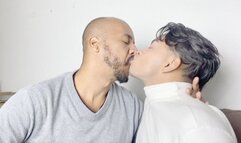 AN INTERRACIAL COUPLE WITH INTENSE AND DEEP KISSES - BY JAMAL SANGENT AND KOBAYASHI - CLIP FULL