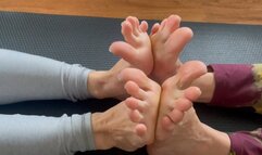 Natasha Ty & Indica Jane Play Footsies After Yoga Class