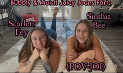 Jeans Farting JOI with 2 Gassy Goddesses (POV)