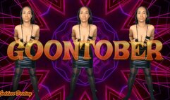 GOONTOBER 2024- The incredible Goddess Destiny teases locktober Chasity JOI and gooning in a tight leather dress and shiny Nylon stockings LOCKTOBER VS COCKTOBER VS GOONTOBER Which path will you choose?