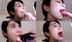 [Premium Edition] Mami Sakurai - Showing inside cute girl's mouth, chewing gummy candys, sucking fingers, licking and sucking human doll, and chewing dried sardines