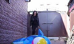 Strict business lady and inflatables toys **4K**